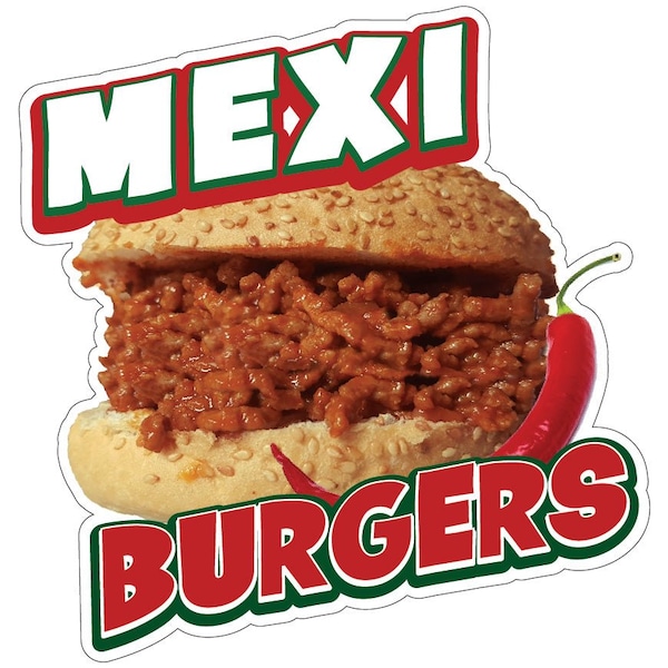 Signmission Mexi Burgers Decal Concession Stand Food Truck Sticker, 8" x 4.5", D-DC-8 Mexi Burgers19 D-DC-8 Mexi Burgers19 - main